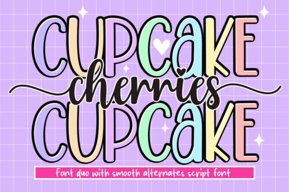 Cherries Cupcake Font for Editorial Design